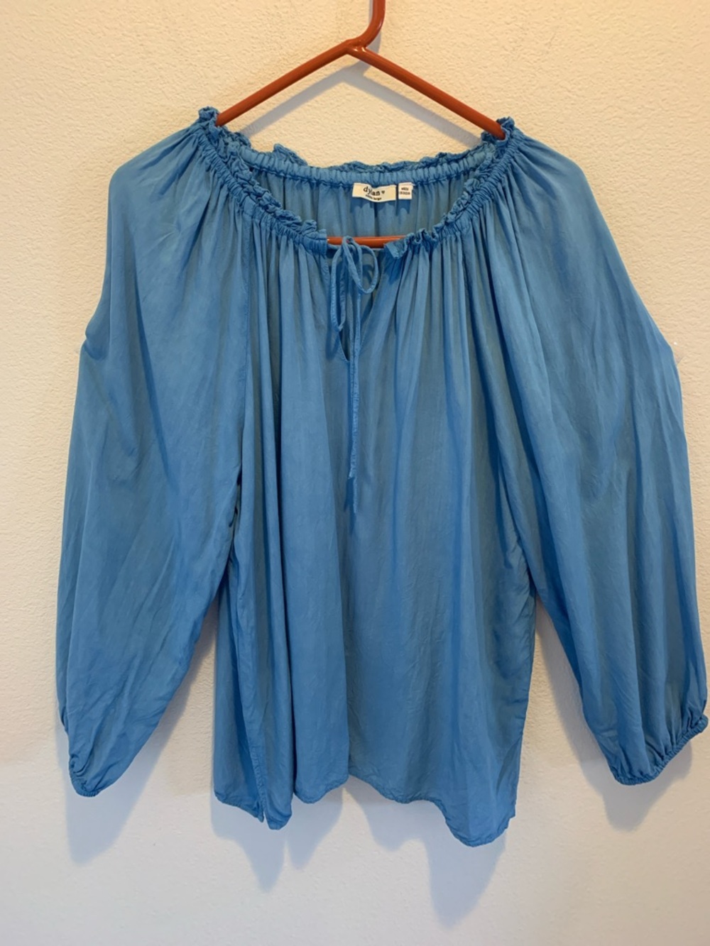 dylan Sky Blue Peasant Top
